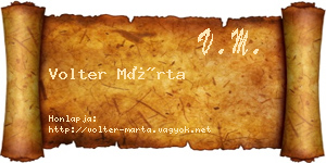 Volter Márta névjegykártya